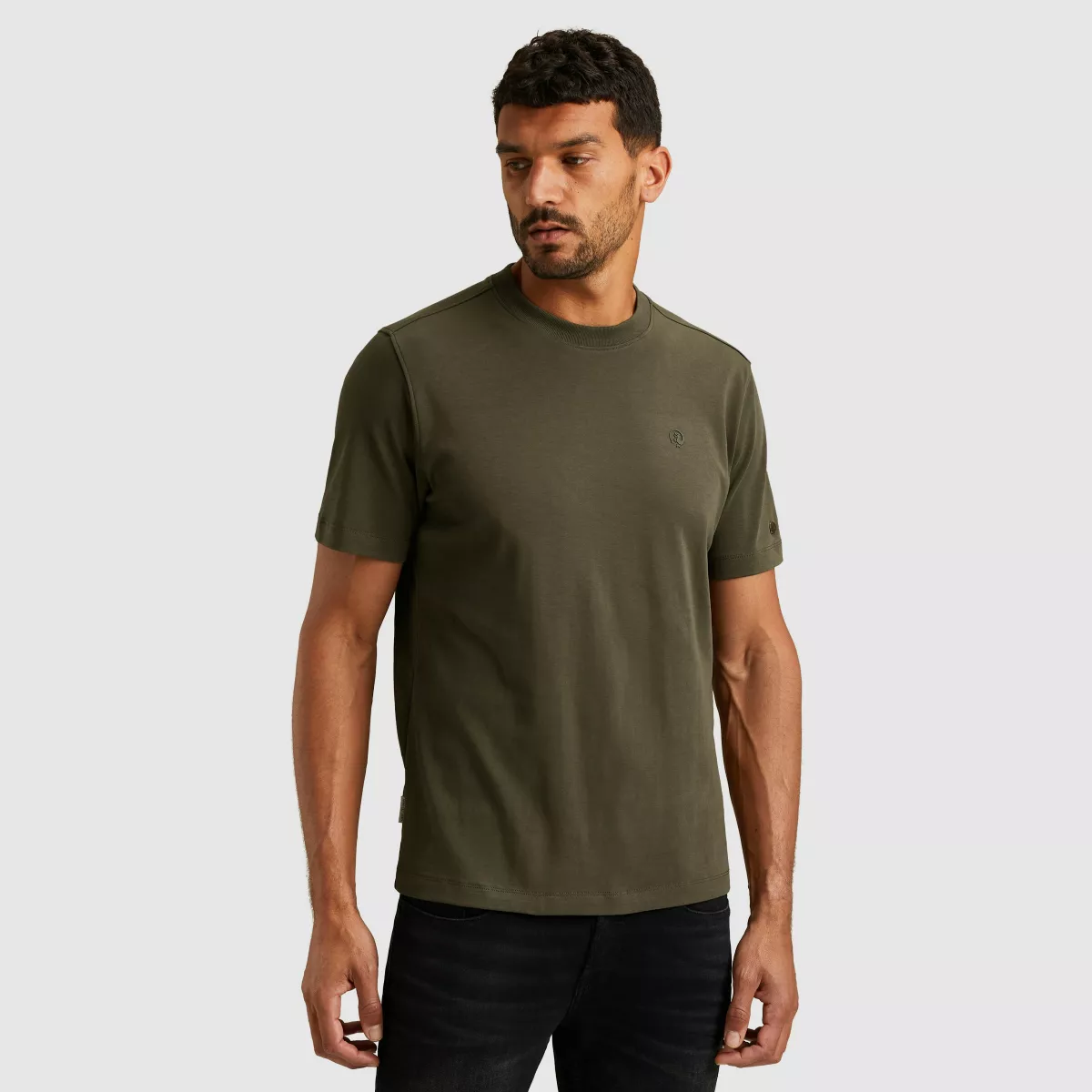 CAST IRON-Short sleeve r-neck regular fit in-CTSS2510570-6513 Kambaba-GROEN