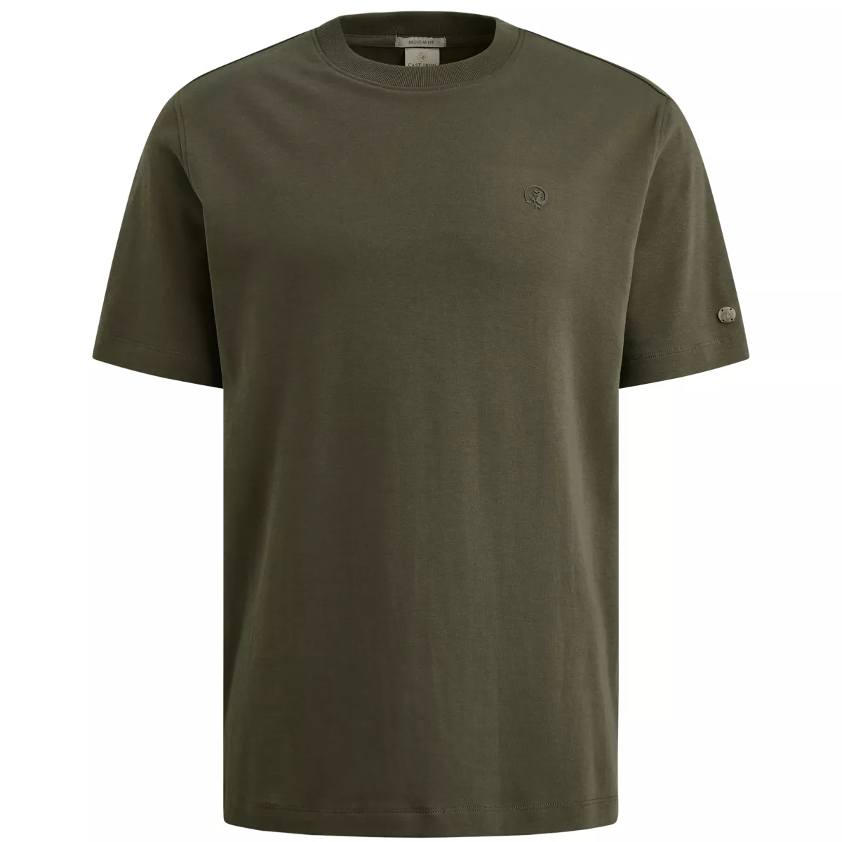 CAST IRON-Short sleeve r-neck regular fit in-CTSS2510570-6513 Kambaba-GROEN