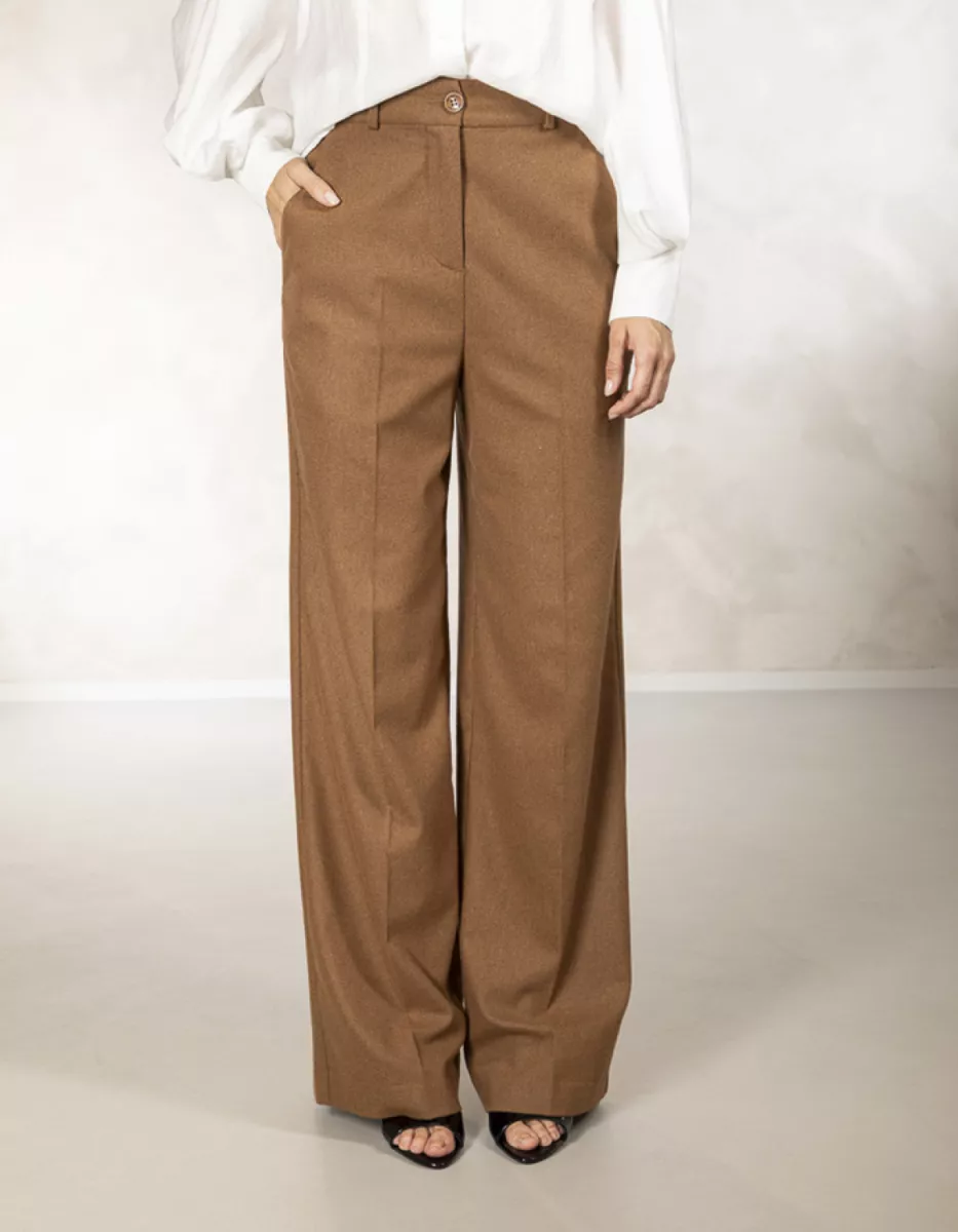 Due Amanti-Wide trousers-Westy-Camel bronze-CAMEL