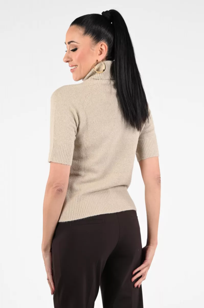 EMOTIONS-Pullover rollneck ss lurex-225113L-909 Nude-NATUREL