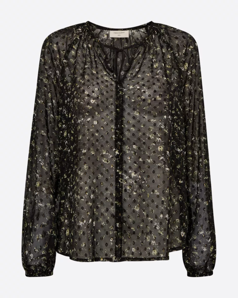 Freequent-Sanda-207070-Black With Kombu Green-ZWART