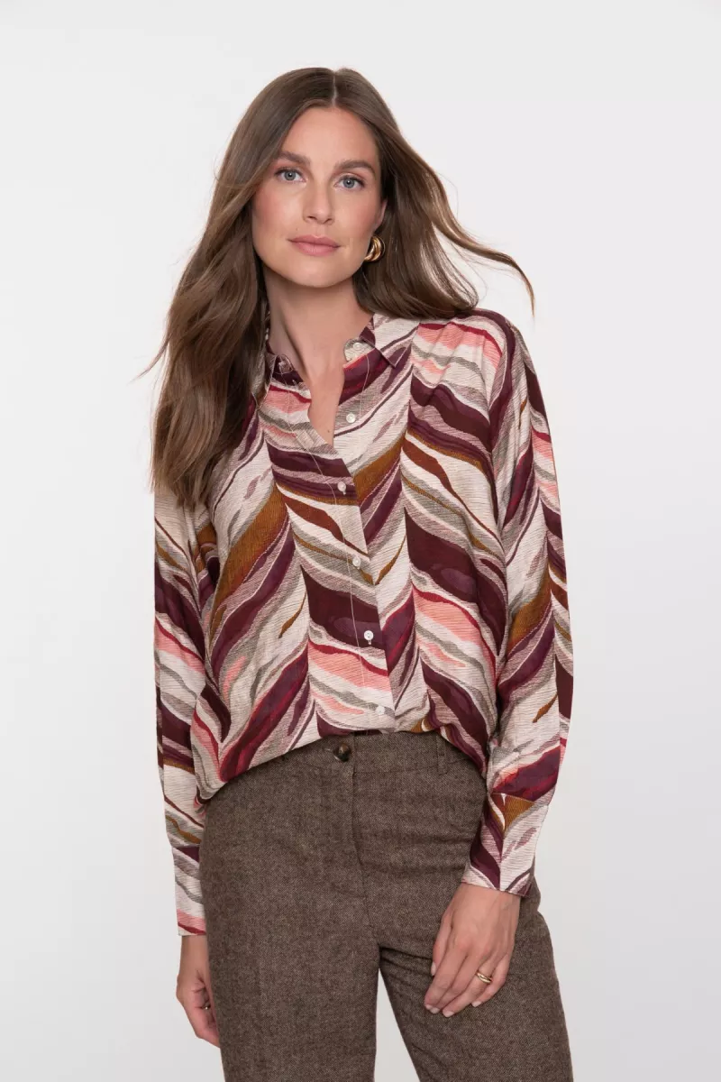 GEISHA-Blouse-53851-81-485 port/pink-BORDEAUX