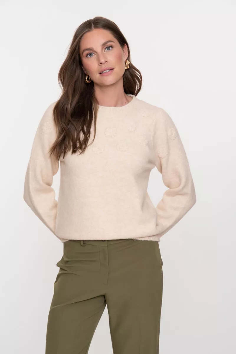 GEISHA-Pullover flowers-54849-14-720 sand-ZAND