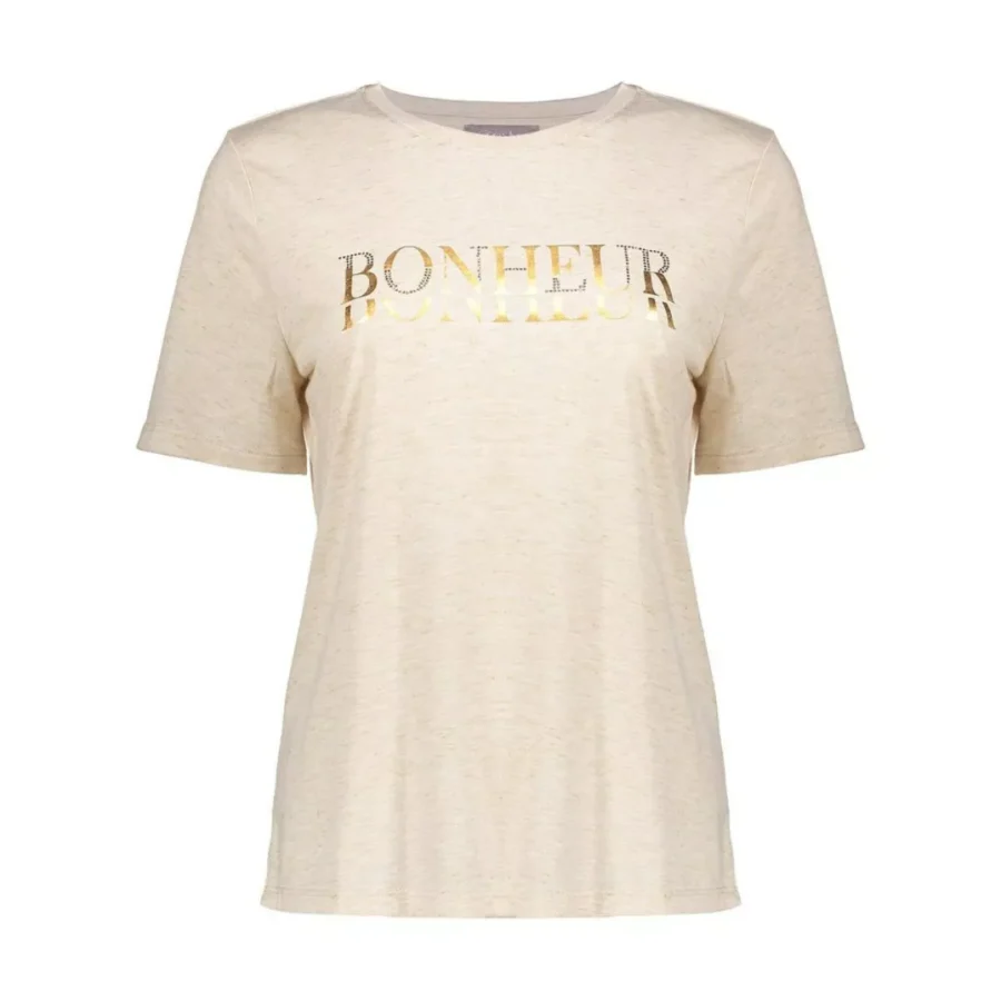 GEISHA-T-shirt bonheur-52831-41-715 beige melange-CREME