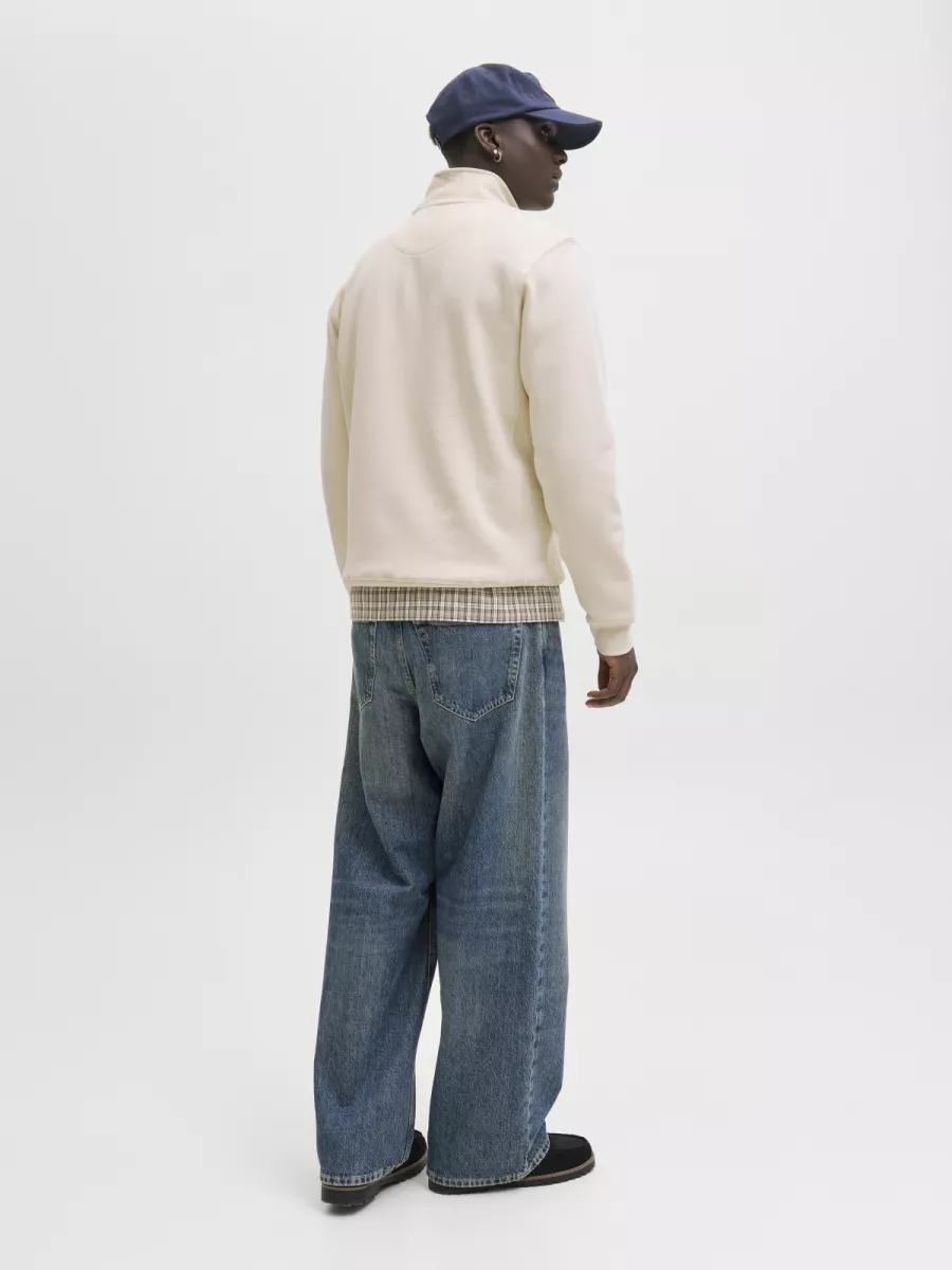 JACK & JONES-JORBLEECKER BRANDING SWEAT HIGH NEC-12285802-Antique white-OFF WHITE