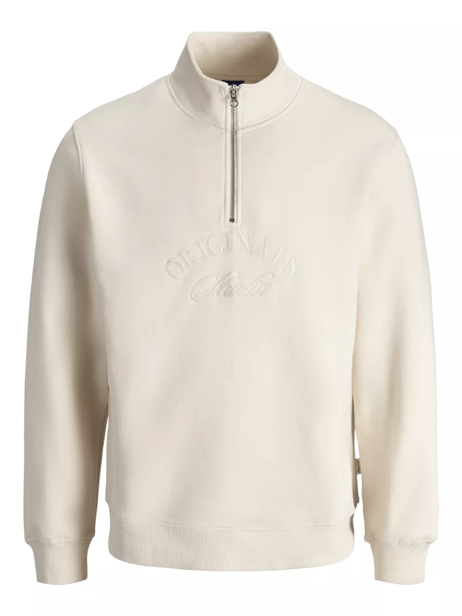 JACK & JONES-JORBLEECKER BRANDING SWEAT HIGH NEC-12285802-Antique white-OFF WHITE