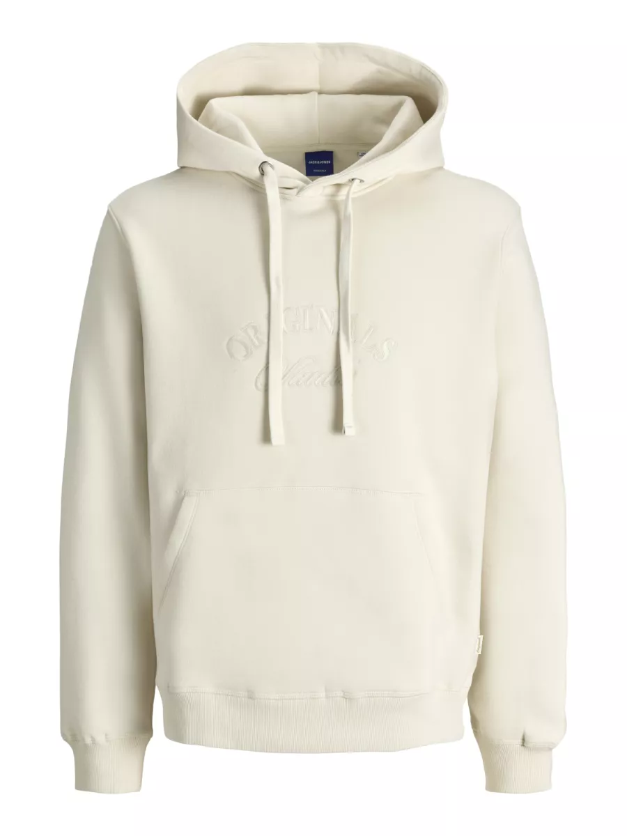 JACK & JONES-JORBLEECKER BRANDING SWEAT HOOD BF-12285796-Antique white-OFF WHITE