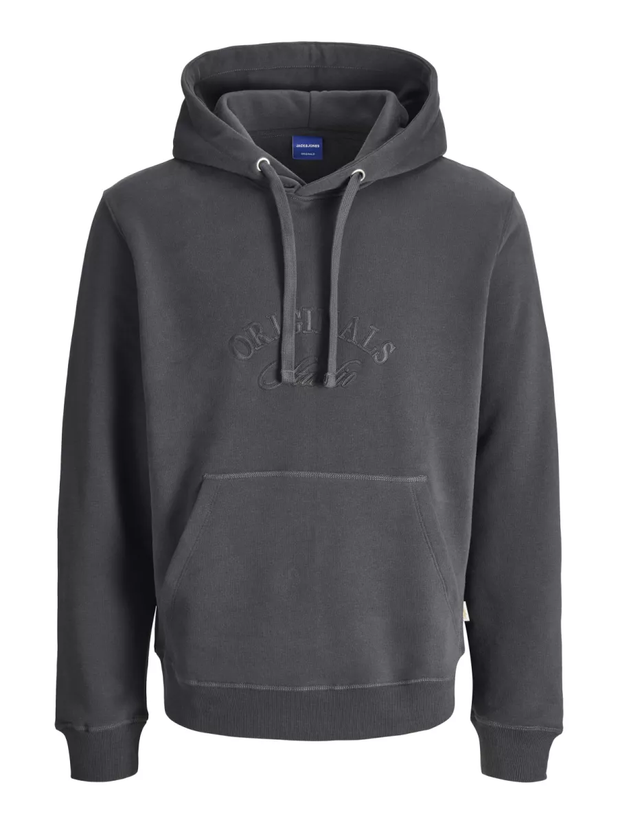 JACK & JONES-JORBLEECKER BRANDING SWEAT HOOD BF-12285796-Asphalt-GRIJS