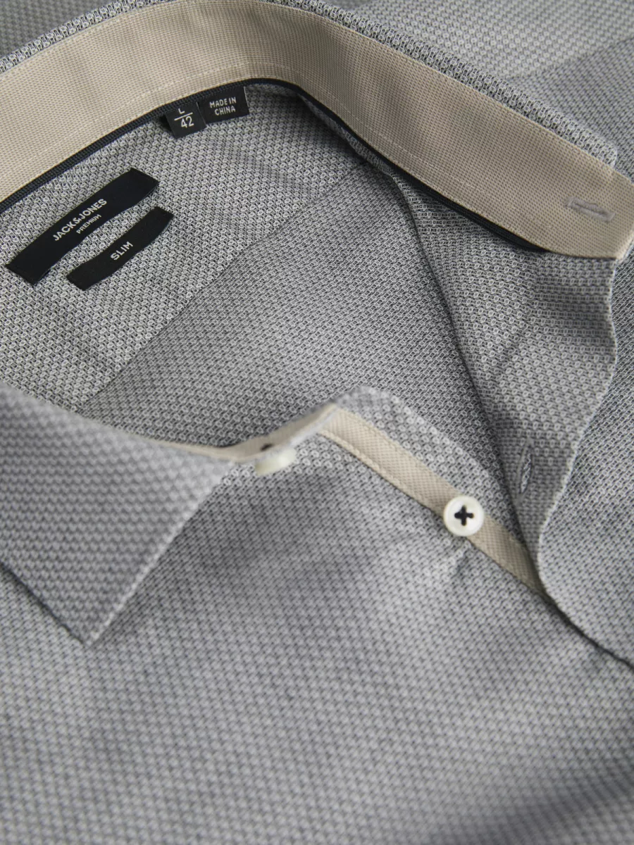 JACK & JONES-JPRBLAPARKER DETAIL L/S SHIRT NOOS-12260641-Volcanic ash-GRIJS
