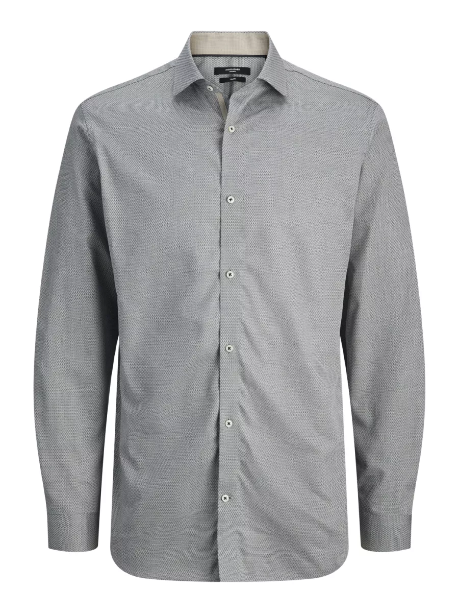 JACK & JONES-JPRBLAPARKER DETAIL L/S SHIRT NOOS-12260641-Volcanic ash-GRIJS