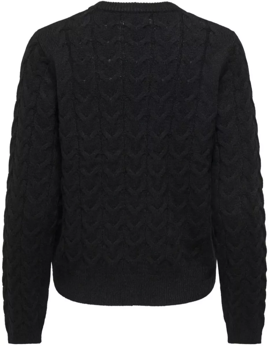 JDY-JDYCARMEN L/S O-NECK PEARL PULLOVER-15347819-Black-BLACK