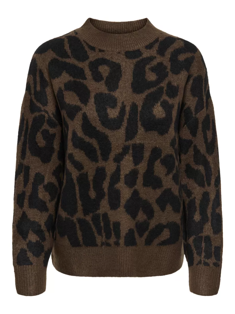 JDY-JDYELANOR LEO L/S ON PULLOVER KNT-15357557-Slate Black-BLACK