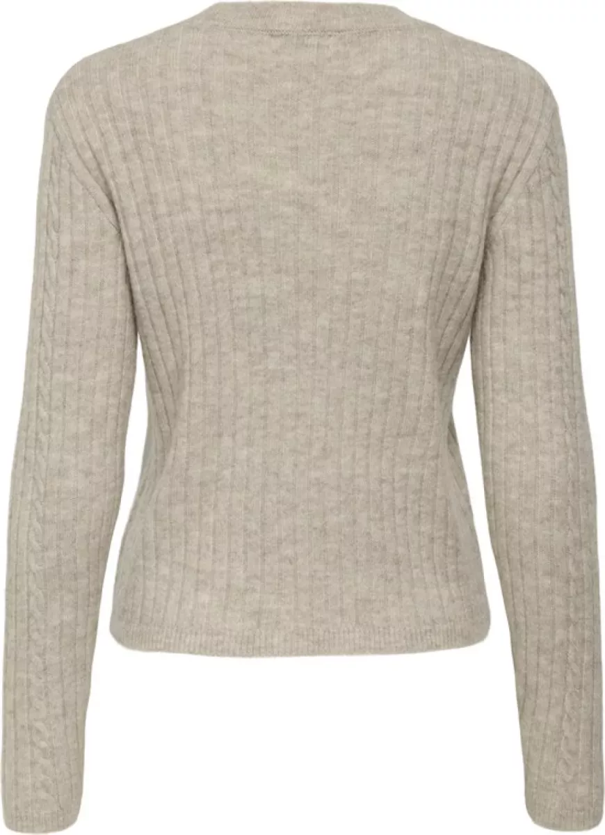 JDY-JDYELLA LIFE L/S O-NECK BLING PULL-15355465-Turtledove-ZAND
