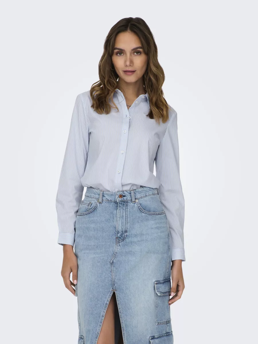 JDY-JDYMIO L/S SHIRT WVN NOOS-15149877-Cashmere Blue-BLUE