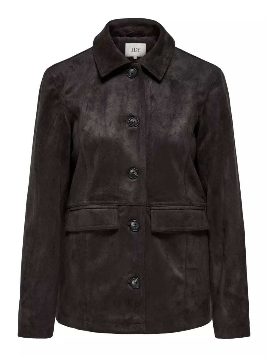 JDY-JDYPARKER FAUX SUEDE JACKET OTW YFM-15361100-Chocolate Torte-CHOCOLADE