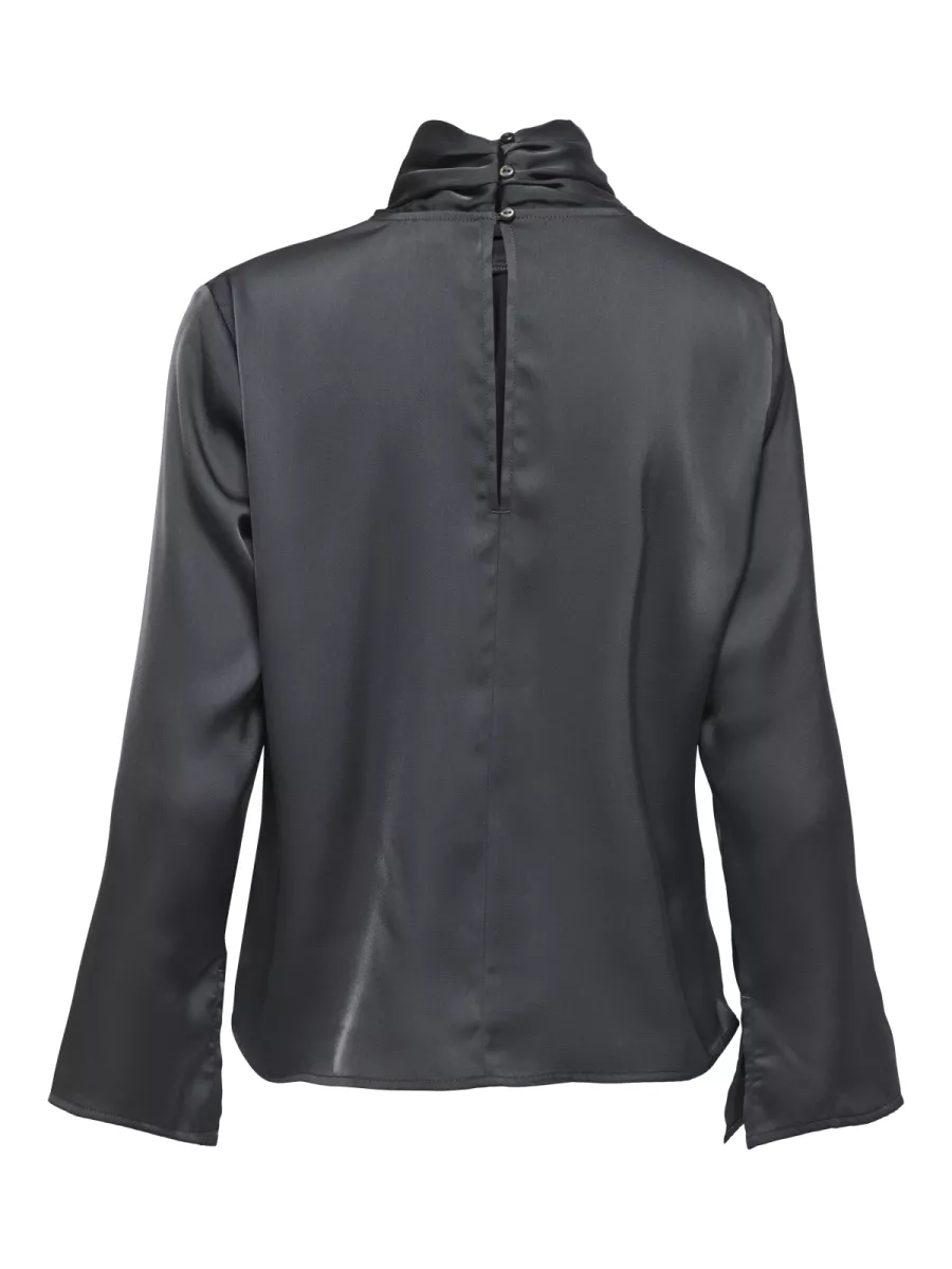 JDY-JDYROCKY L/S HIGH NECK TOP WVN-15311619-Asphalt-ANTRACIET