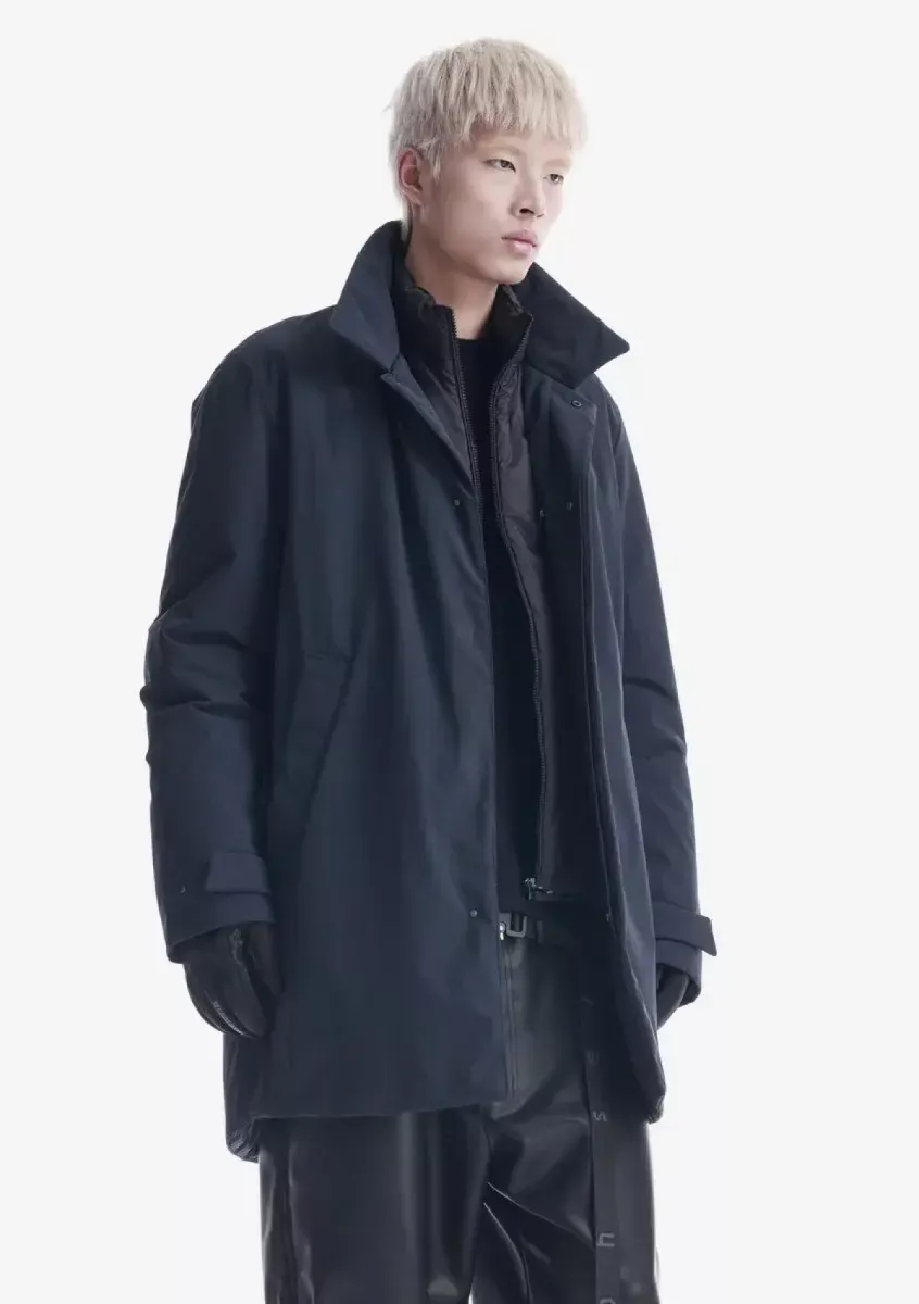 Krakatau-Bleriot trench coat-Qm549--6 Dark night-NAVY