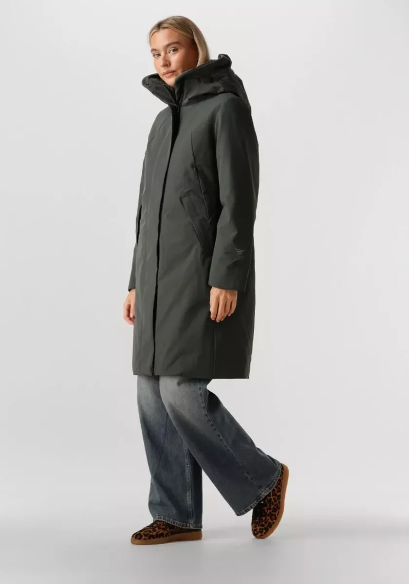 Krakatau-Gaia technical fabric long parka-Qw534--5 Dark green-DONKER GROEN
