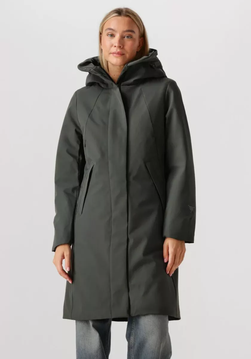 Krakatau-Gaia technical fabric long parka-Qw534--5 Dark green-DONKER GROEN