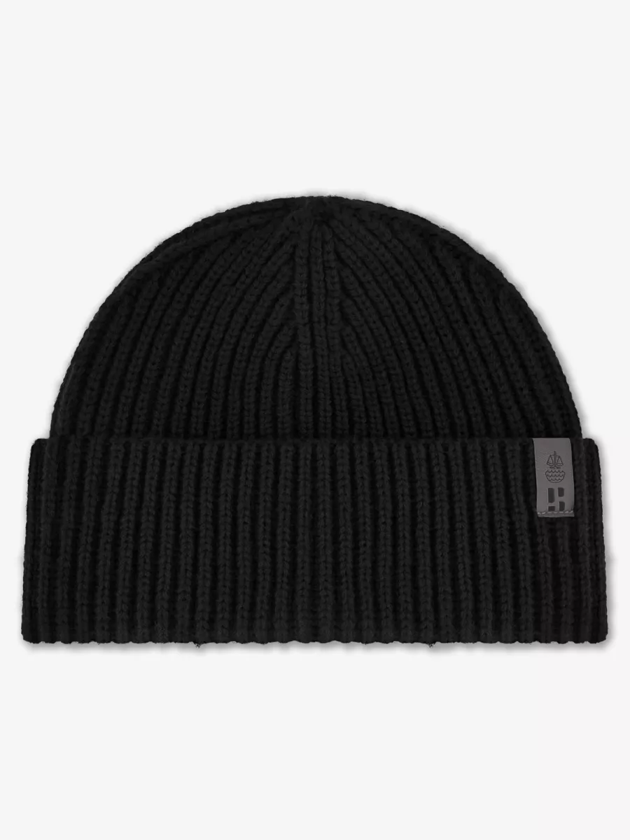 Law of the Sea-Law of the sea X Powderbaas merino beanie-10293-Black-ZWART