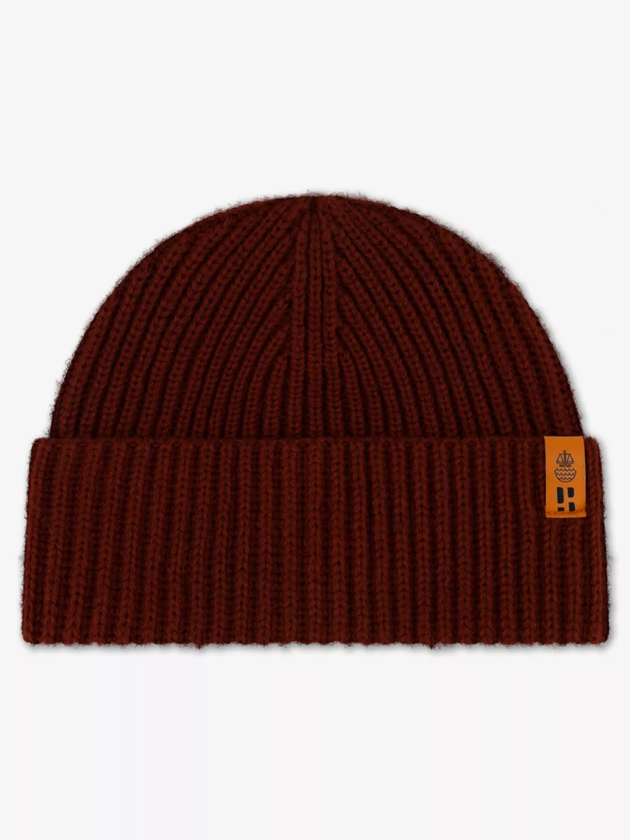 Law of the Sea-Law of the sea X Powderbaas merino beanie-10293-Sable-DONKER ROOD