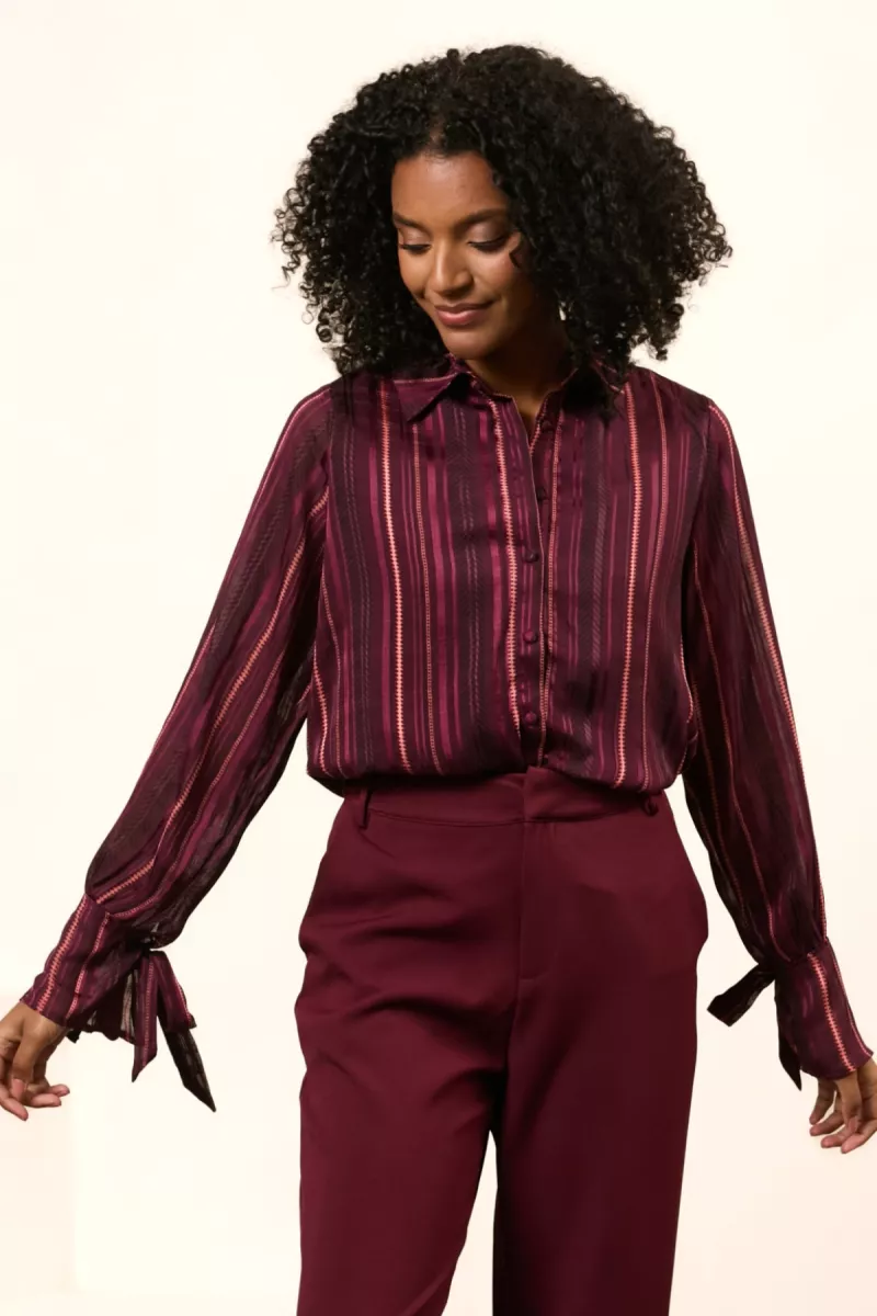 LOFTY MANNER-Blouse LM-QK08 - Blouse Mette-779 Folk Print-PAARS