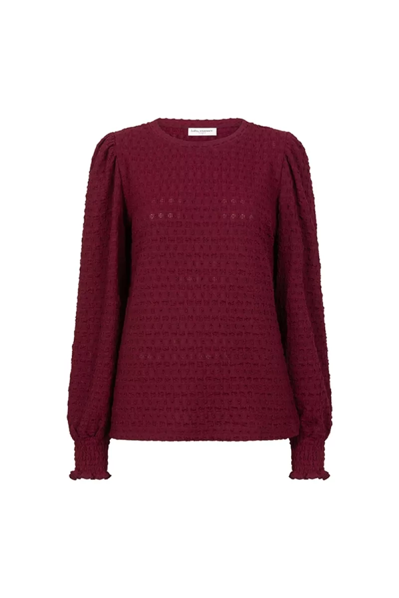 LOFTY MANNER-Shirt LM-QK203 - Top Thyrsa-256 Burgundy Red-DONKER ROOD