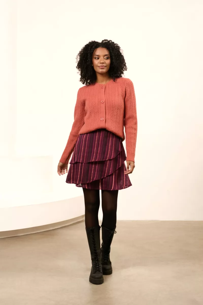 LOFTY MANNER-Skirt-QK36 - Skirt Birgitte-779 Folk Print-PAARS COMBINATIES