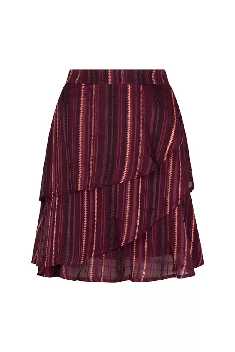 LOFTY MANNER-Skirt-QK36 - Skirt Birgitte-779 Folk Print-PAARS COMBINATIES