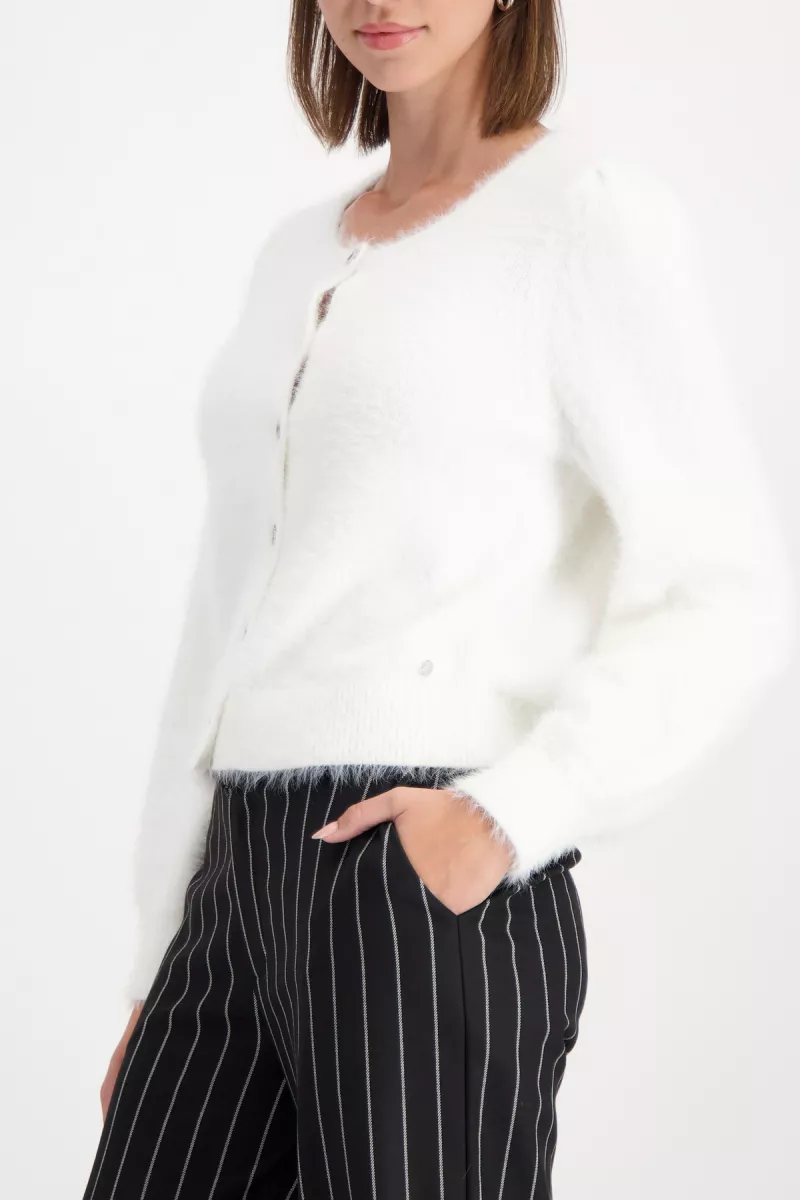 Monari-Fluffy cardigan-809569-102 Off white-OFF WHITE