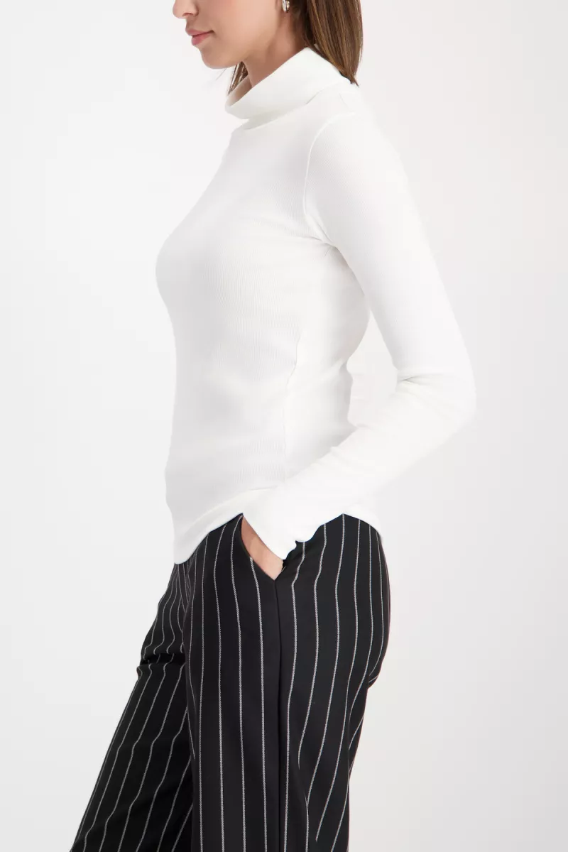 Monari-Long sleeved shirt with turtleneck-809437-102 Off white-OFF WHITE