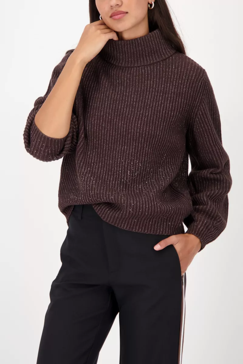 Monari-Sweater with rhinestones-809509-520 Brownie-BRUIN