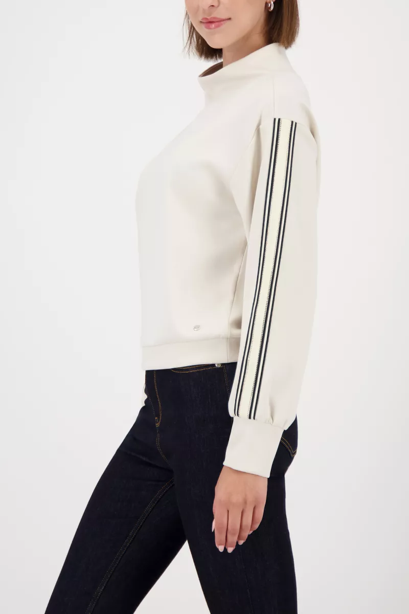 Monari-Sweatshirt with stripes-809355-134 Almond-BEIGE