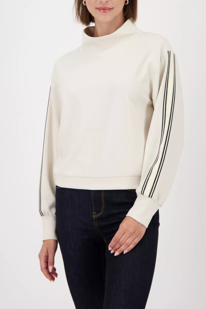 Monari-Sweatshirt with stripes-809355-134 Almond-BEIGE
