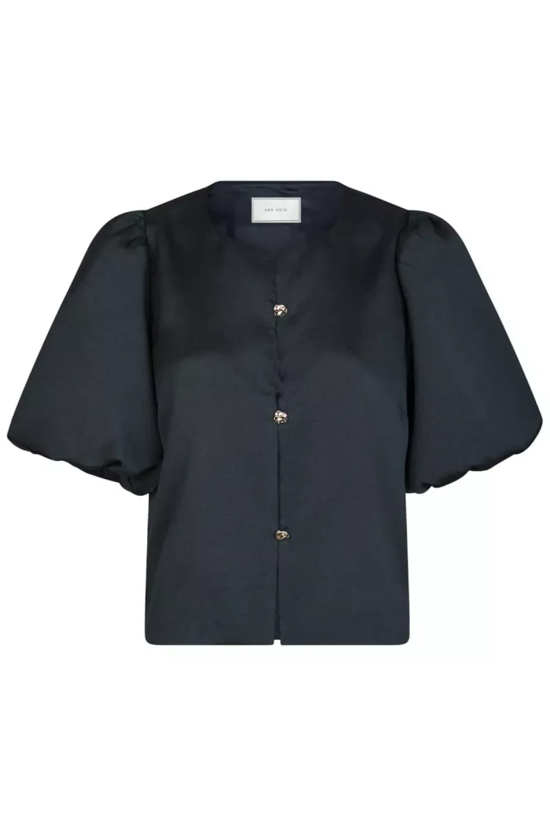 Neo Noir-Aisa Dull Satin Blouse-164658-141 Navy-NAVY
