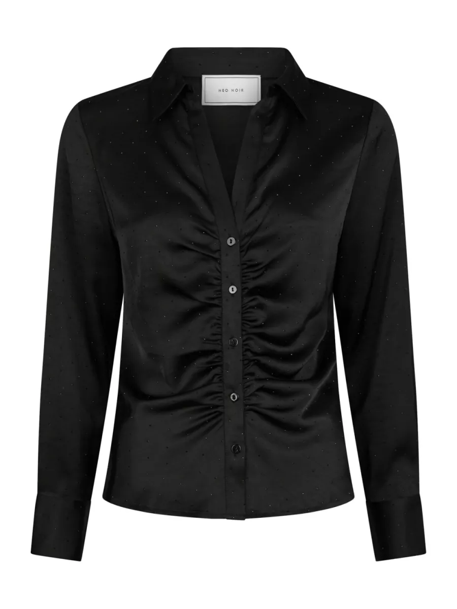 Neo Noir-Christy Heavy Sateen Bedaz Shirt-166892-100 Black-BLACK