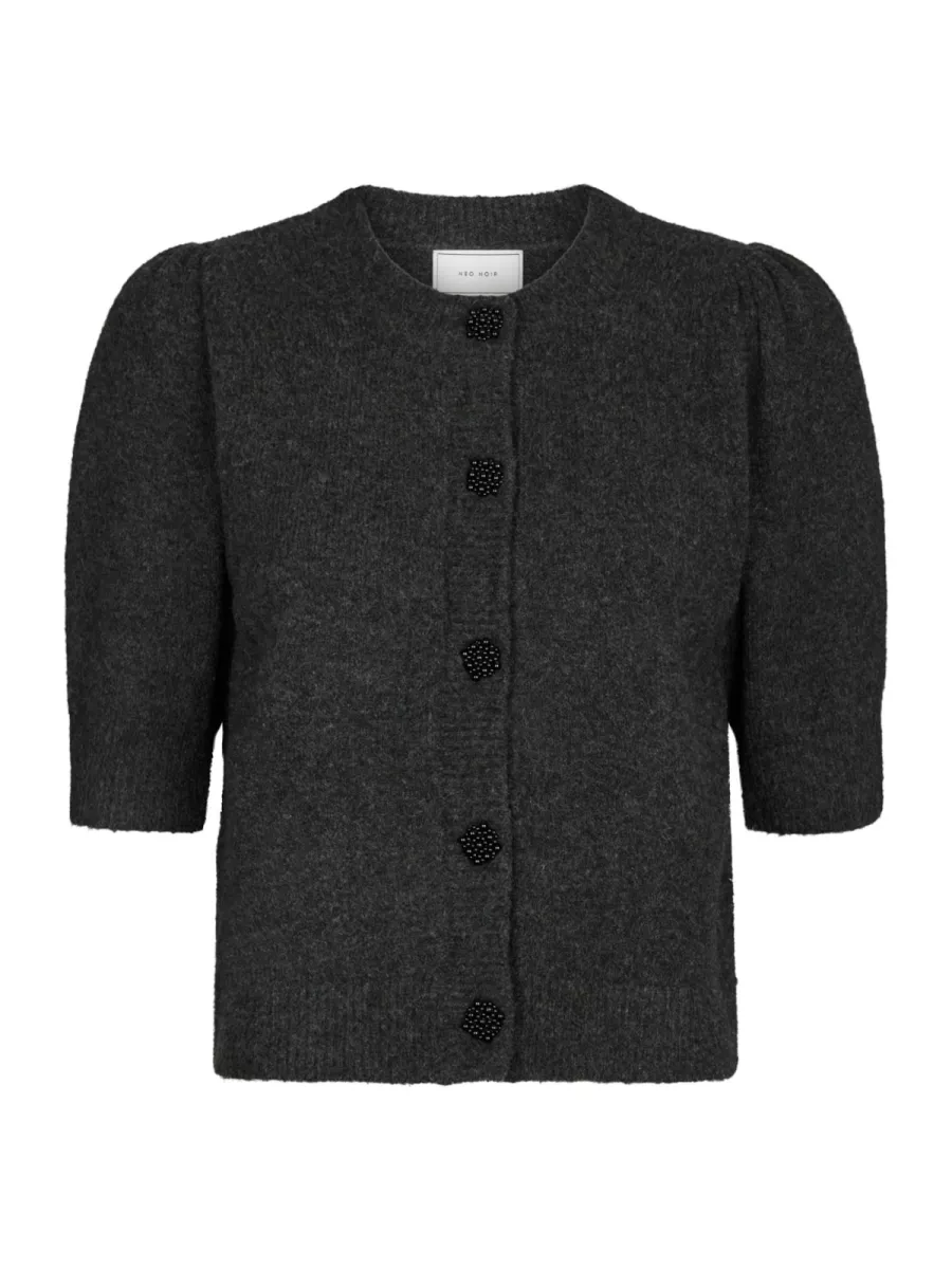Neo Noir-Trudy deco knit cardigan-164514-136 Antracite melange-ANTRACIET