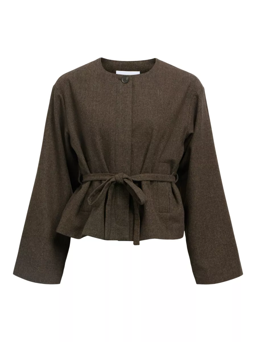 OBJECT-OBJDARLA LO SHORT JACKET 142-23047929-Seal Brown-BRUIN