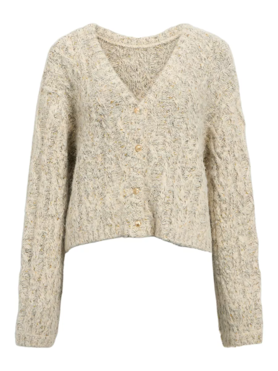 OBJECT-OBJINUK L/S LO KNIT PULLOVER 142-23047912-White Sand-ZAND