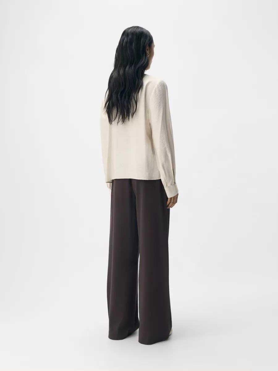 OBJECT-OBJJACIRA L/S RE BOW SHIRT NOOS-23048076-White Sand-WIT