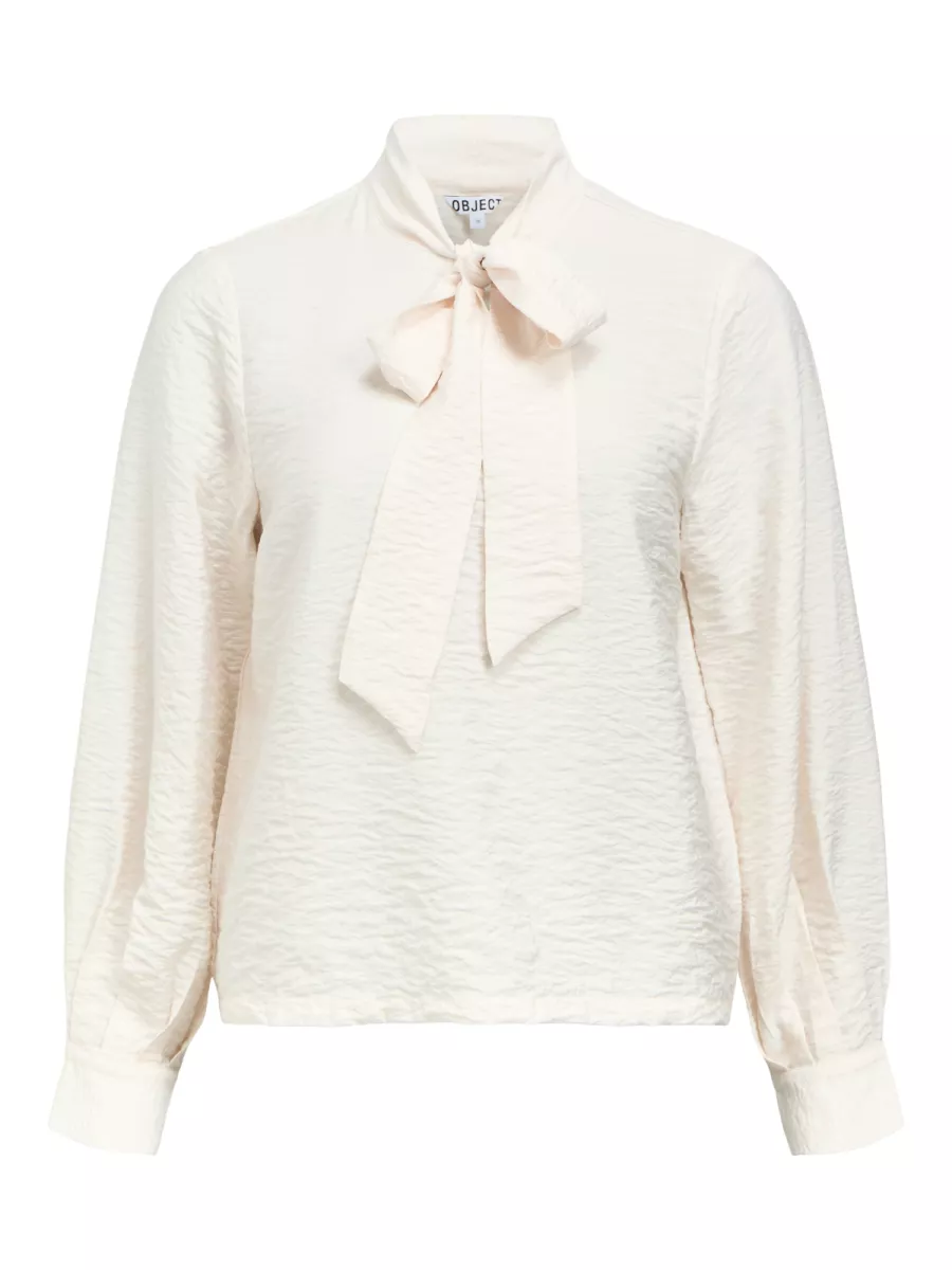 OBJECT-OBJJACIRA L/S RE BOW SHIRT NOOS-23048076-White Sand-WIT