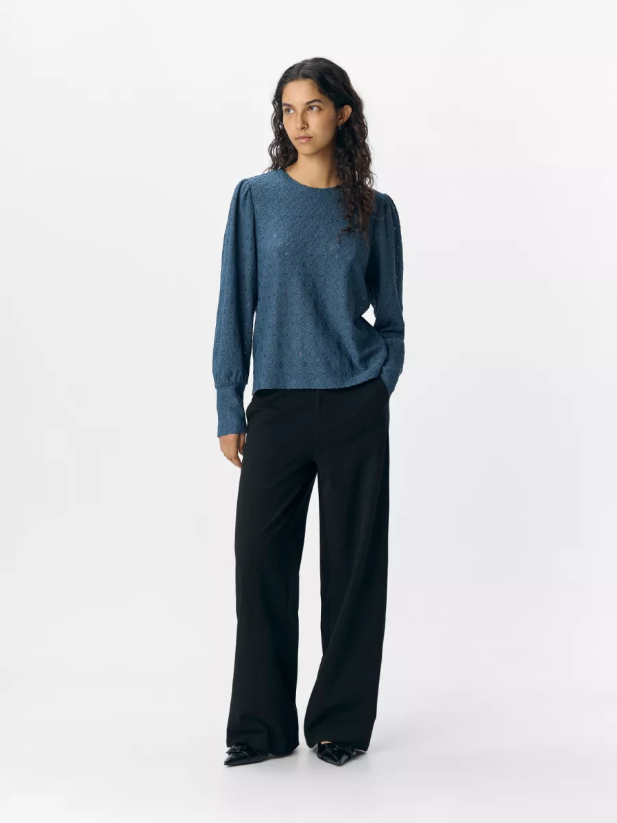 OBJECT-OBJLAILA L/S RE TOP NOOS-23046626-Dark Denim-DENIM