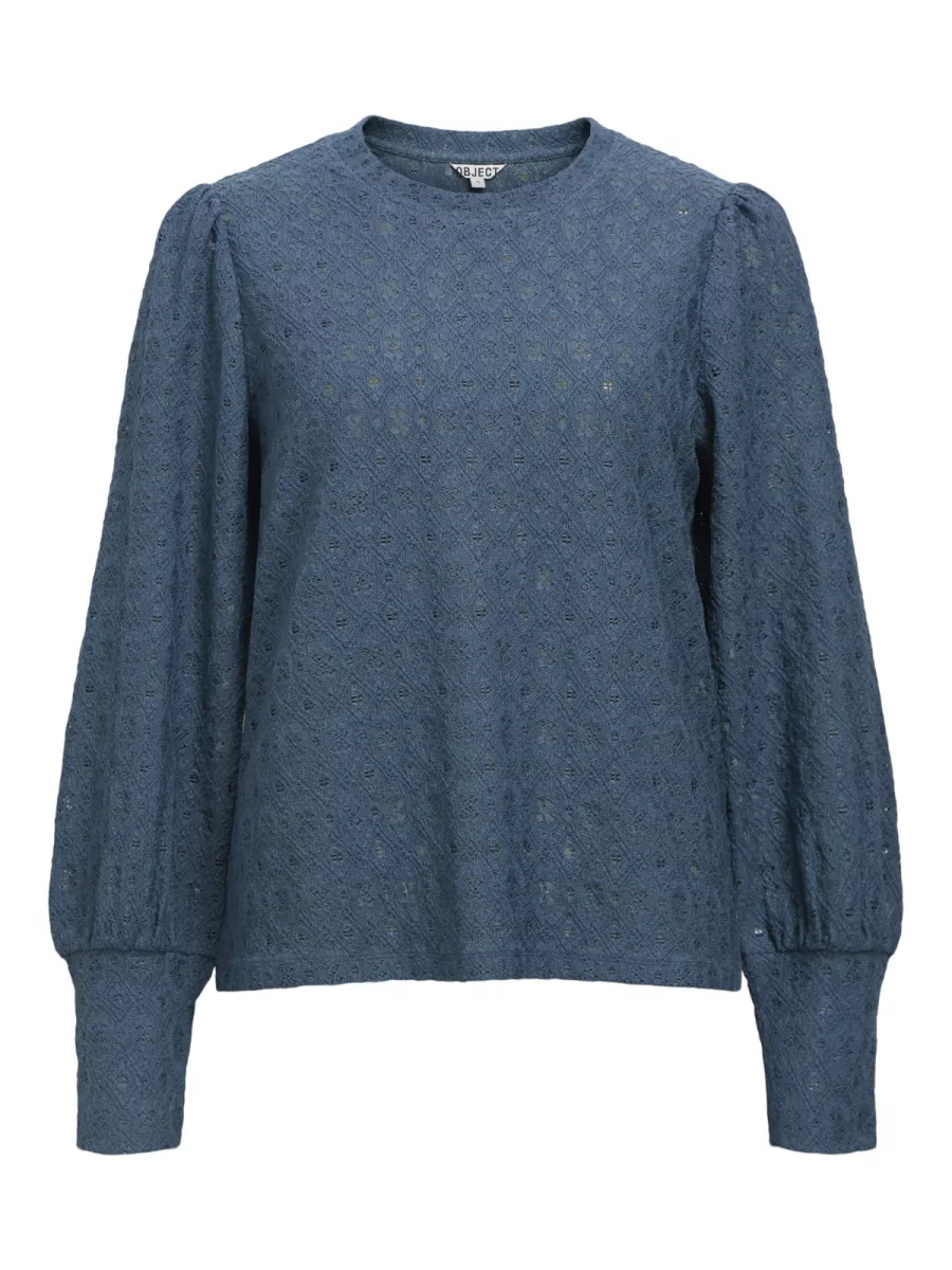 OBJECT-OBJLAILA L/S RE TOP NOOS-23046626-Dark Denim-DENIM