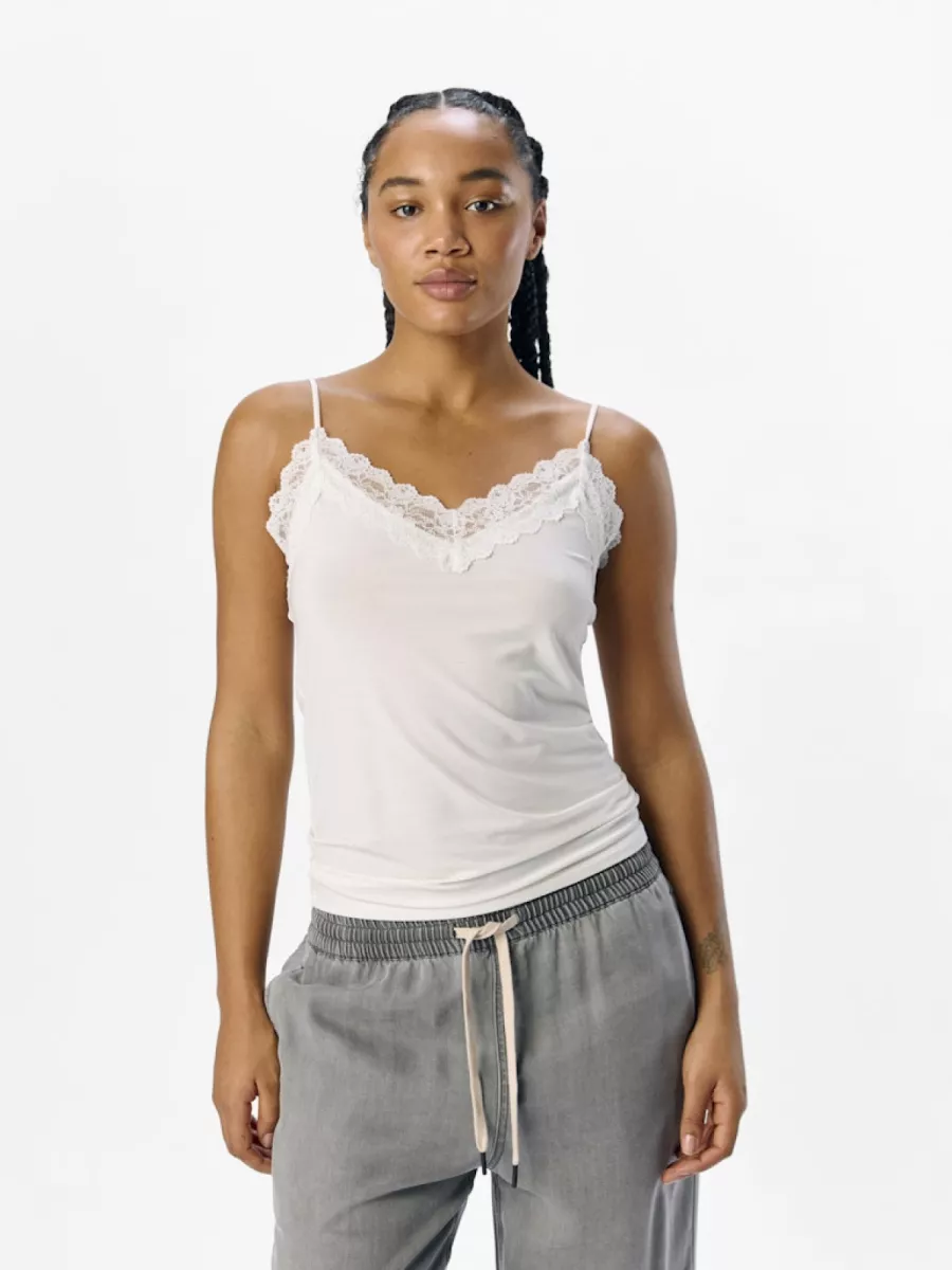 OBJECT-OBJLEENA SUS LACE SINGLET-23046363-White-WIT