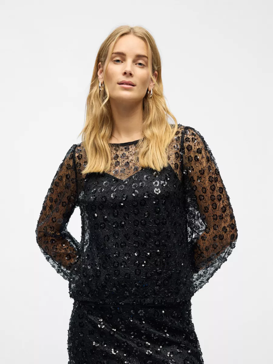 OBJECT-OBJMAISY L/S RE TOP 141-23047725-Black-BLACK