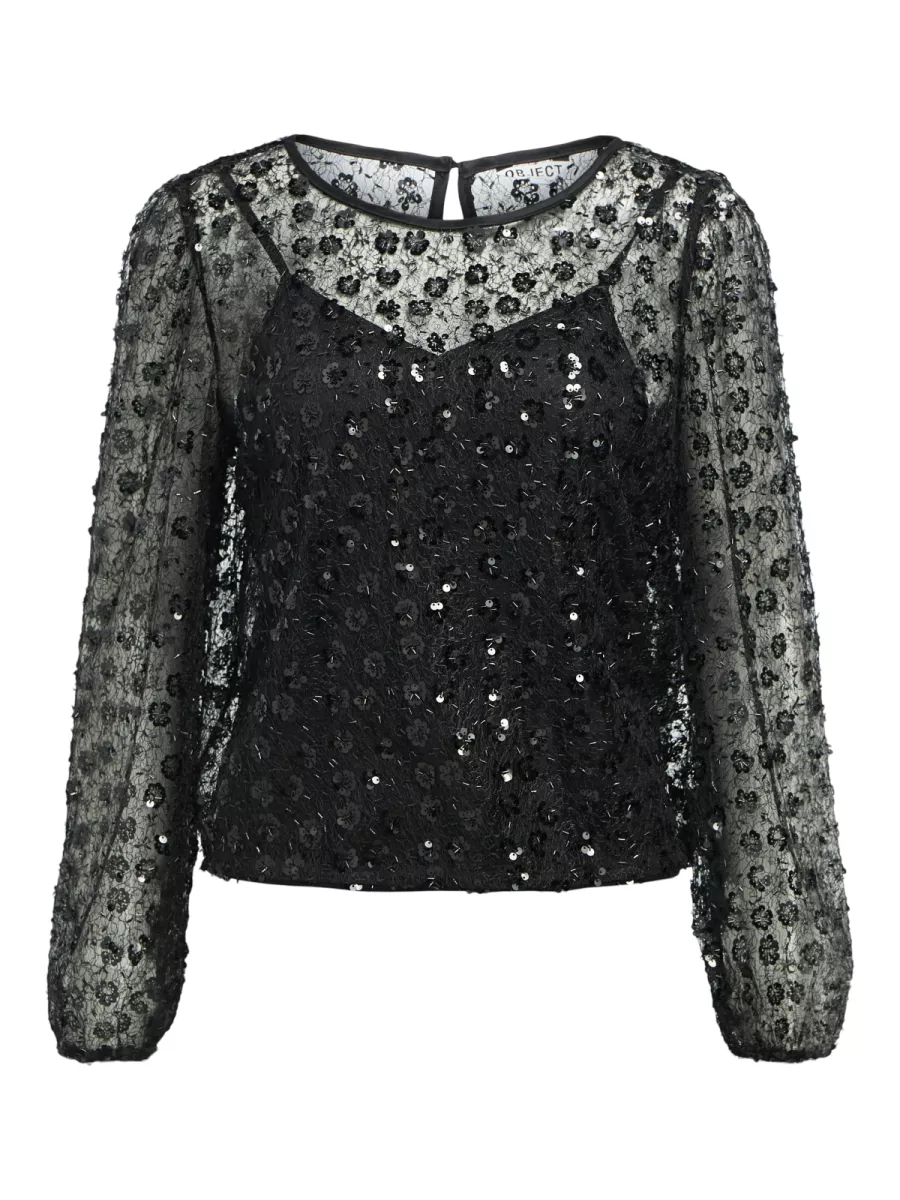 OBJECT-OBJMAISY L/S RE TOP 141-23047725-Black-BLACK