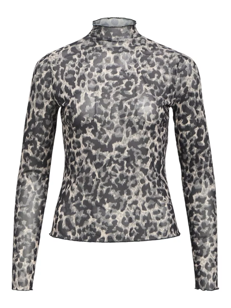 OBJECT-OBJNELA LS O-NECK MESH TOP REP-23046001-Black-BLACK