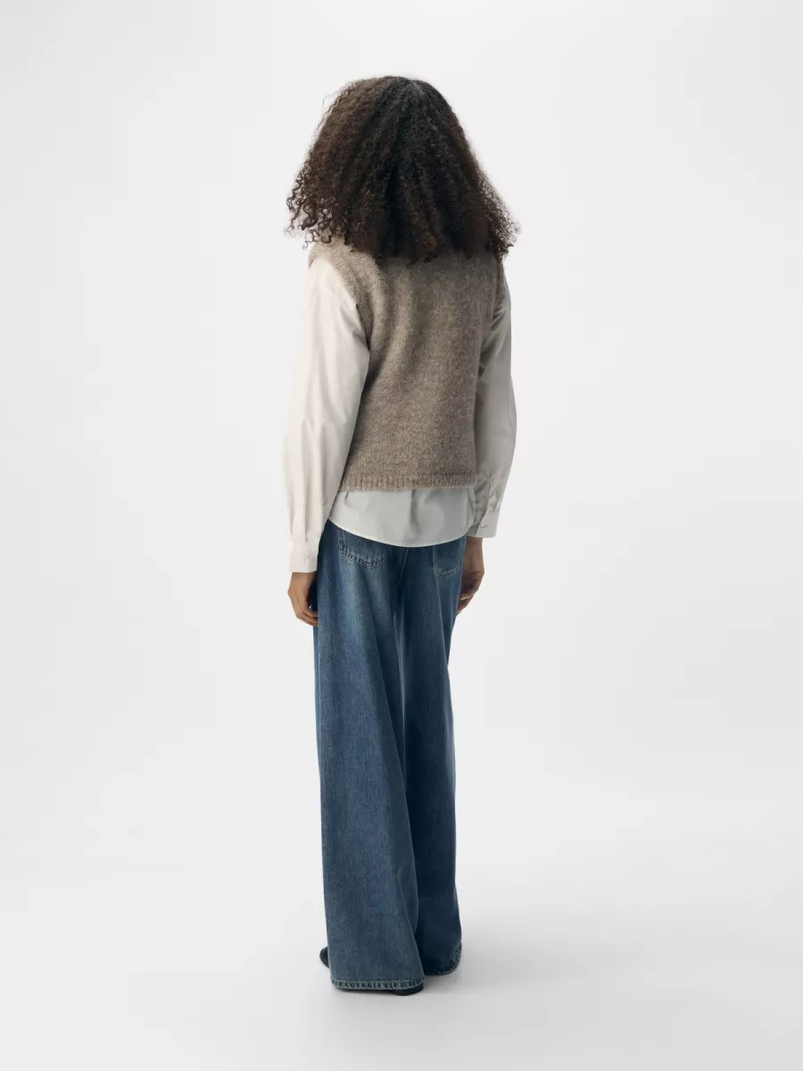 OBJECT-OBJSAGGIA RE KNIT VEST CARDIGAN NOO-23048079-Humus-BRUIN COMBINATIES