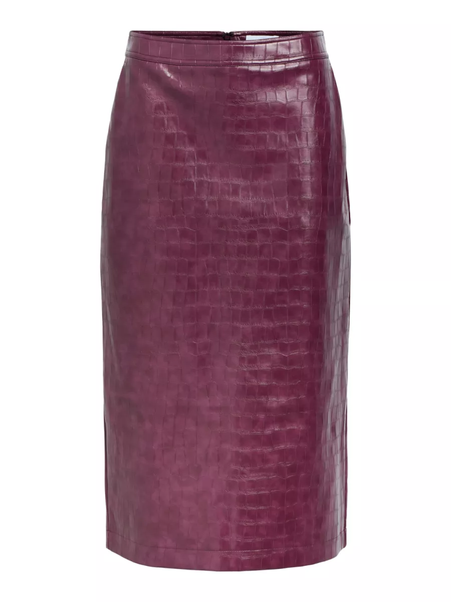 OBJECT-OBJSALVA HW PENCIL PU SKIRT-23048859-Mauve Wine-BORDEAUX