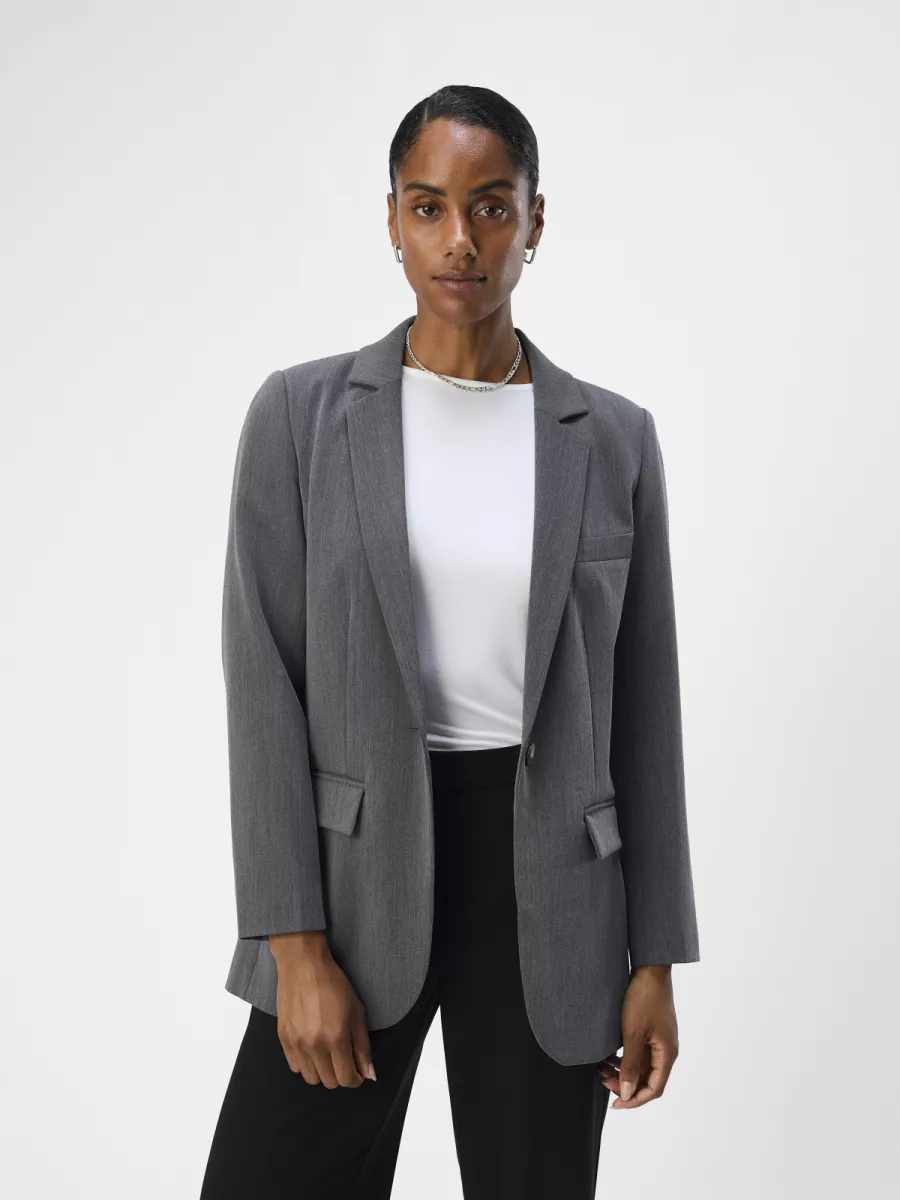 OBJECT-OBJSIGRID L/S BLAZER NOOS-23035737-Medium Grey-GRIJS MELEE